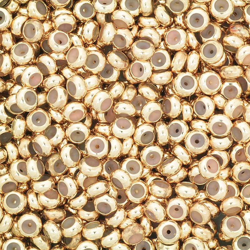 Stopery do sznurków 3x7mm 4szt / złoty/ AKG454C - Manzuko