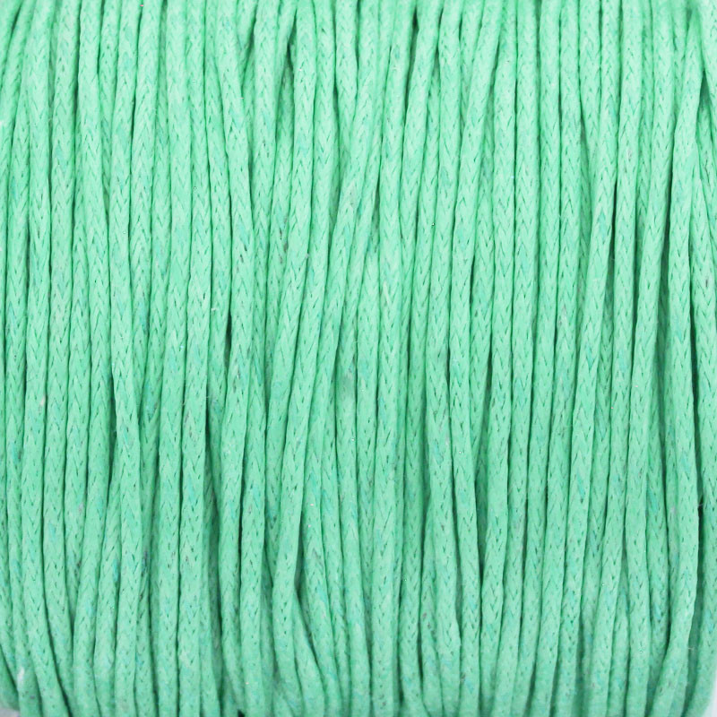 Waxed cotton string 25m (spool) light mint 1mm PWZWR1027 Manzuko
