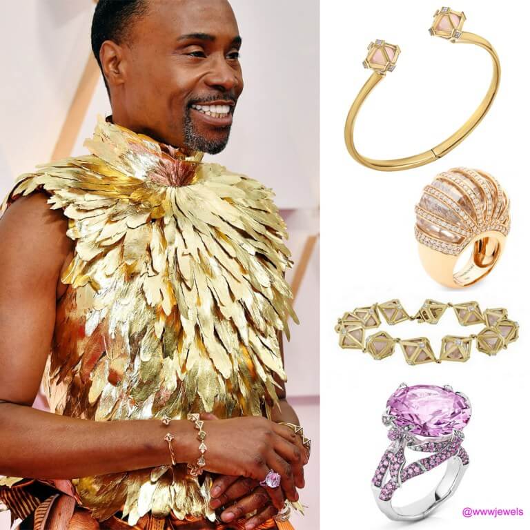 Męska biżuteria i akcesoria na galo Oscarów 2020