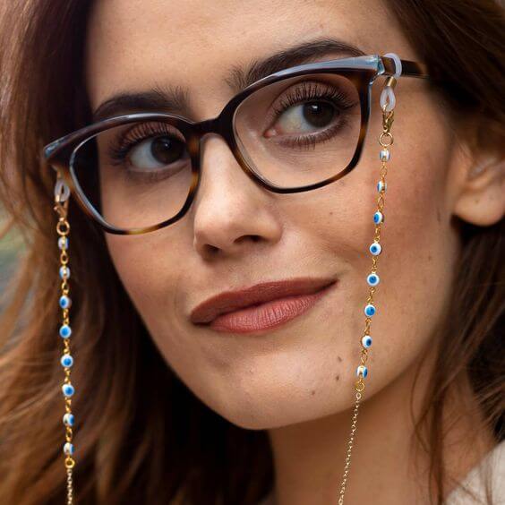 Łańcuszek do okularów z kryształkami w okuciu