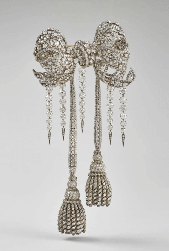 Duża brosza w kształcie kokardy cesarzowej Eugenii