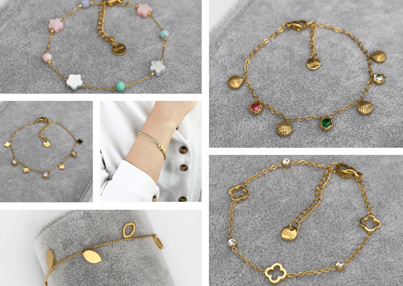 Szeroki wybór bransoletek ze stali pozłacanej