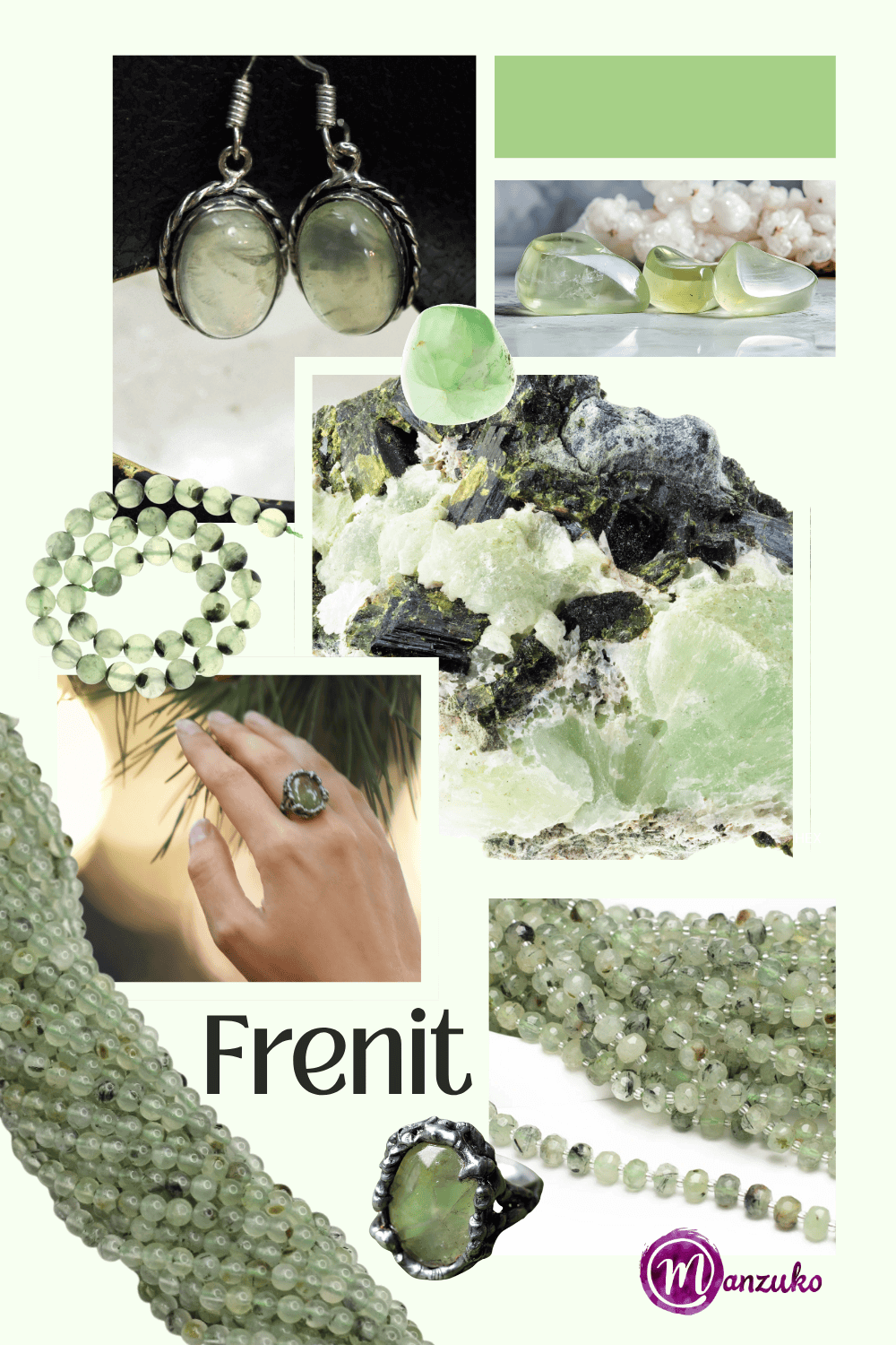 Frenit półszlachetny kamień o przepięknym inspirującym kolorze