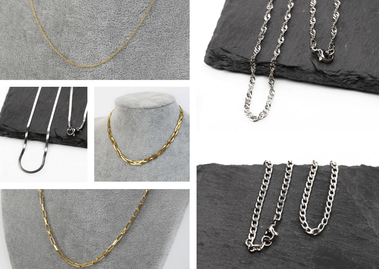 Łańcuszki - Biżuteria ze stali chirurgicznej w manzuko