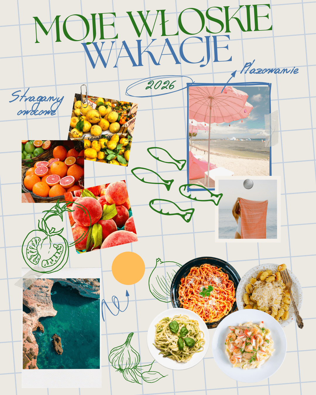 Moodboard wakacyjny cyfrowy