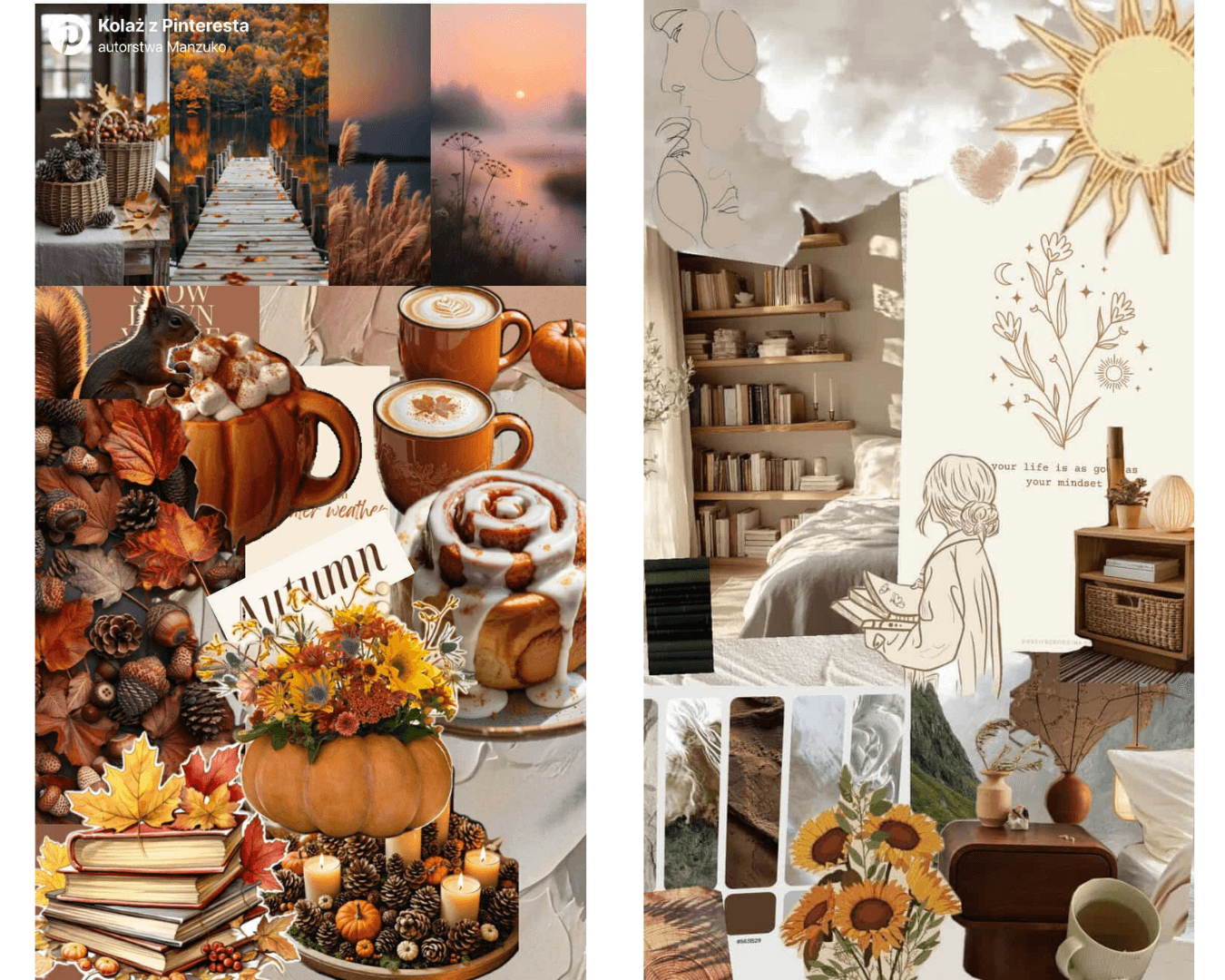 Jesienny moodboard na dwa sposoby - jak zrobić moodboard na Pinterest'cie