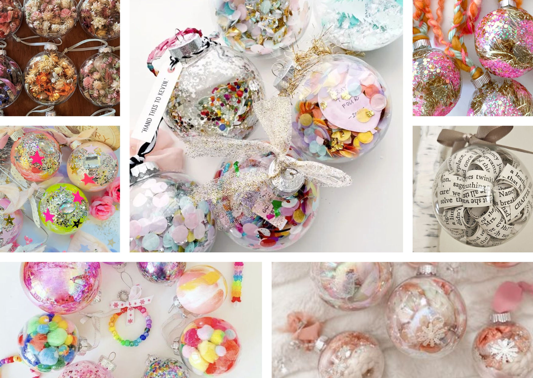 Ręcznie ozdobione przezroczyste akrylowe bombki