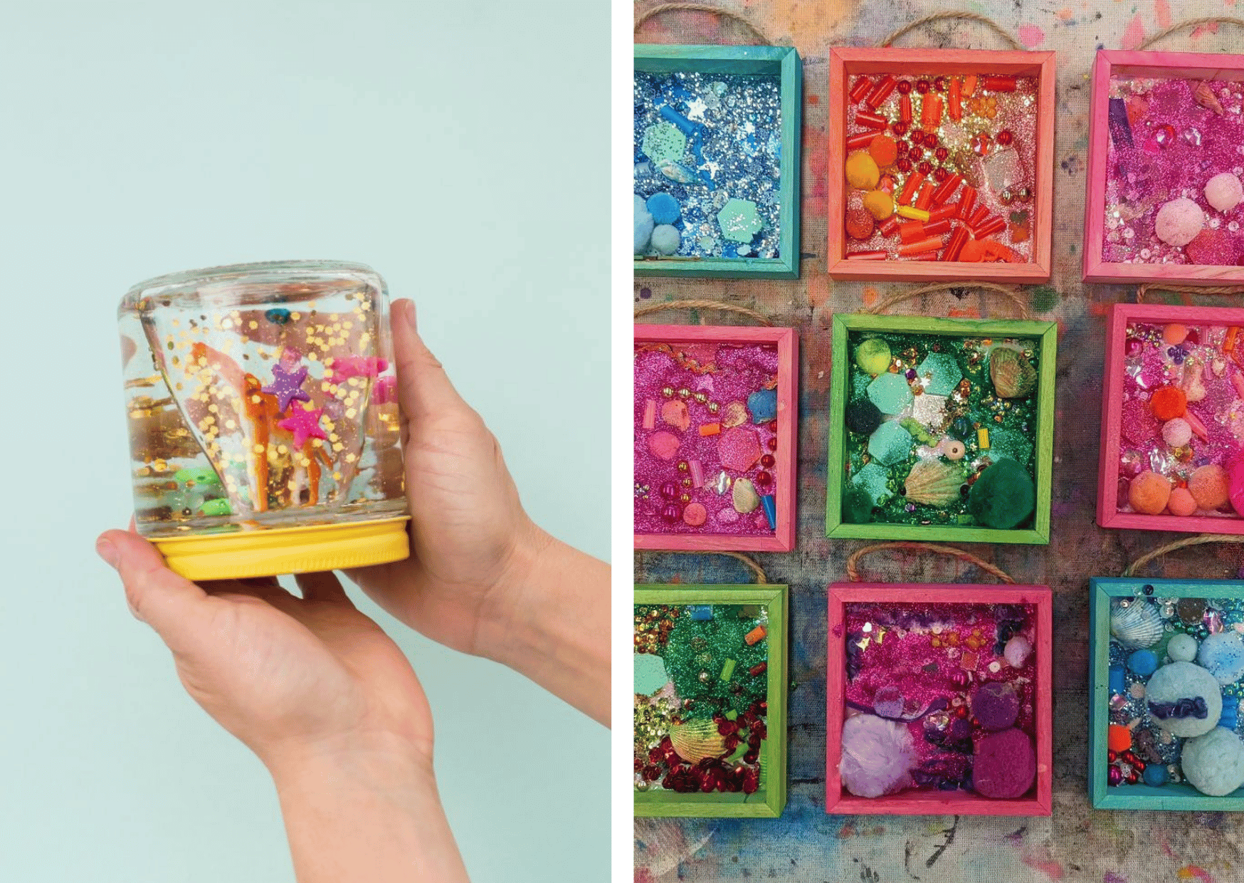 Śnieżna kula i kolorowa ramka - ozdoby pokoju, które dziecko wykona samodzielnie