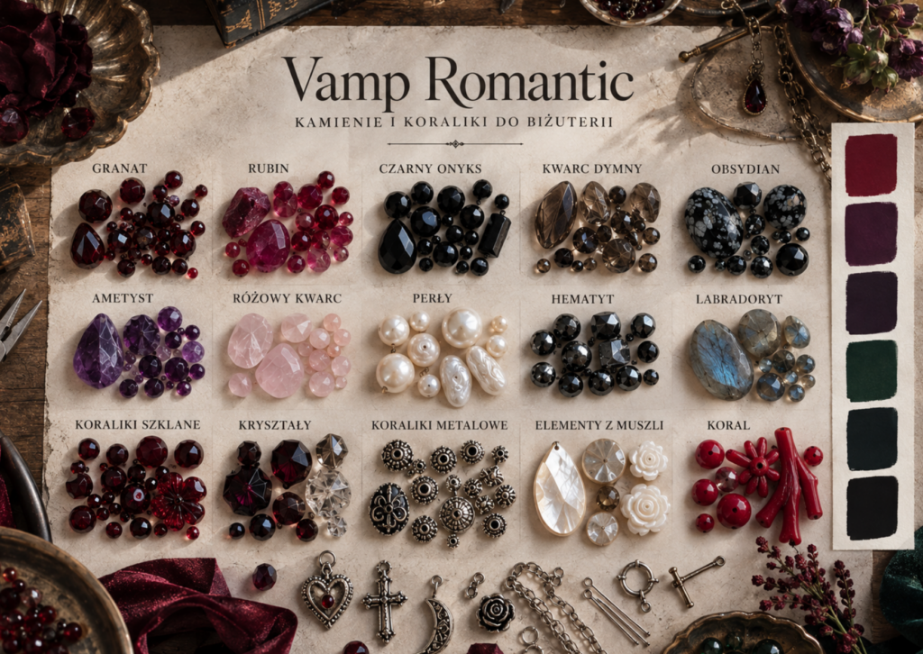 Kamienie, koraliki i półfabrykaty do tworzenia biżuterii w stylu Vamp romantic
