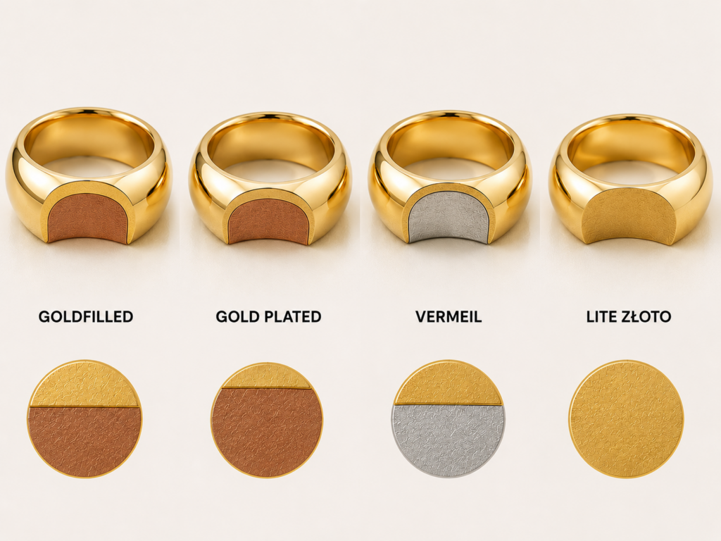 Różnice między goldfilled, vermeil i gold plated