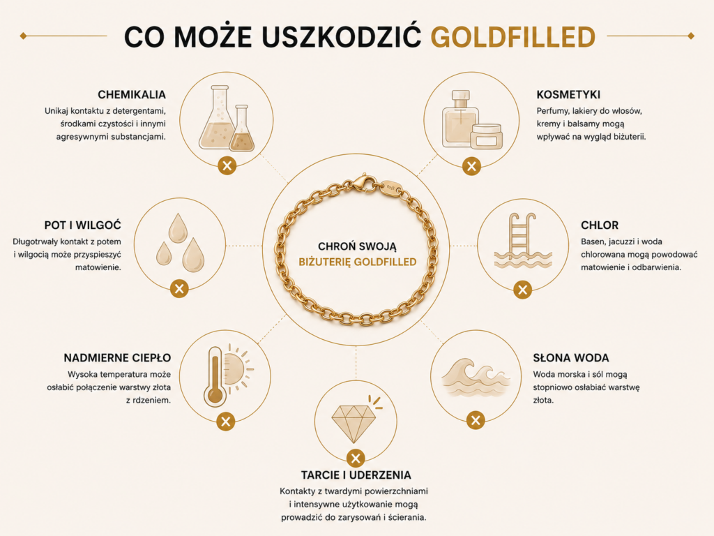 Jak można uszkodzić goldfilled